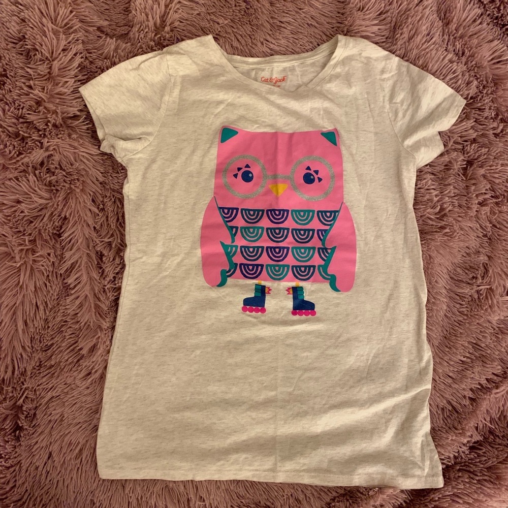 Girls Owl T-shirt XL